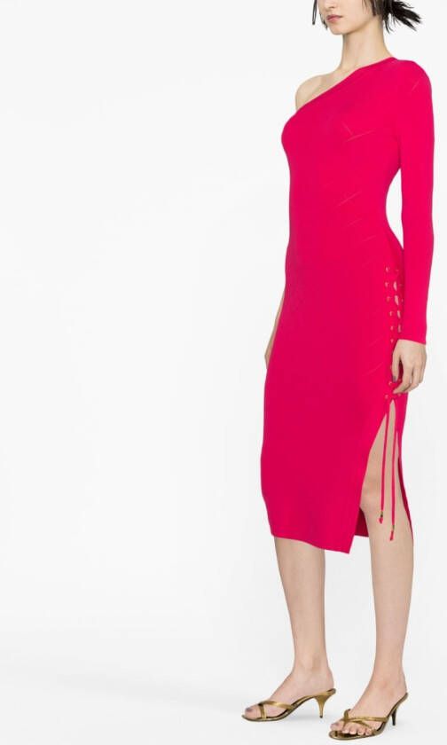 Elisabetta Franchi Asymmetrische midi-jurk Roze