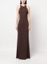 Elisabetta Franchi Midi-jurk met open rug Bruin - Thumbnail 3