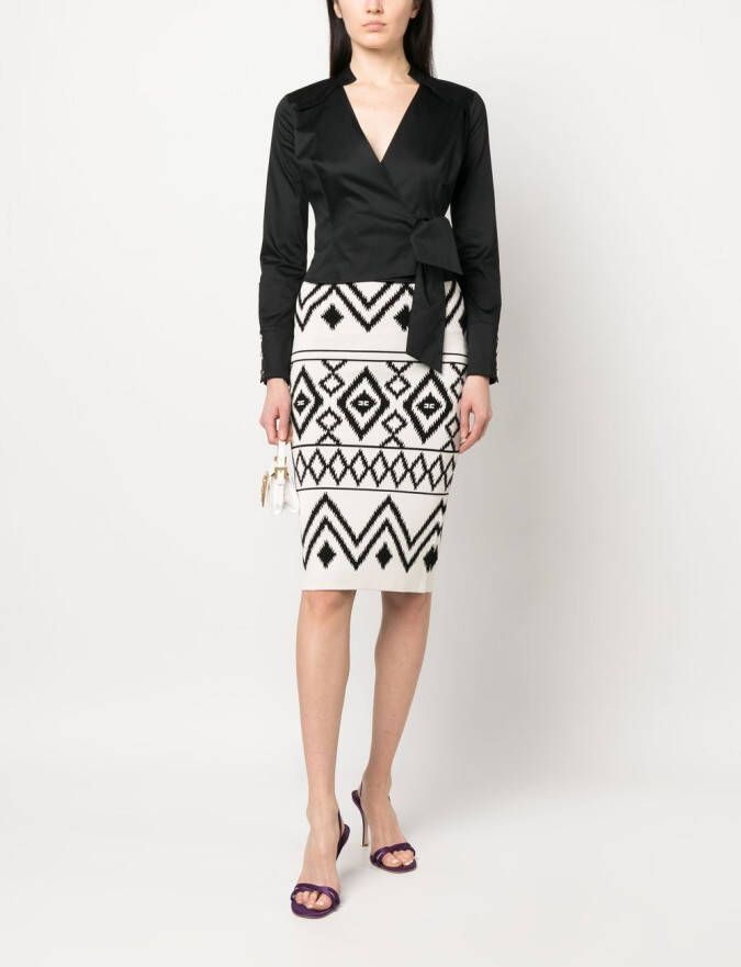 Elisabetta Franchi Rok met print Beige