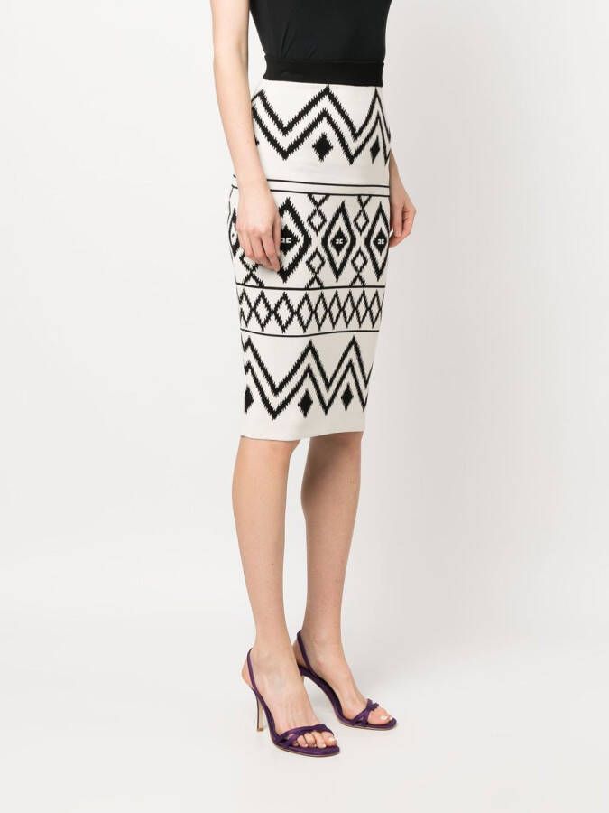 Elisabetta Franchi Rok met print Beige
