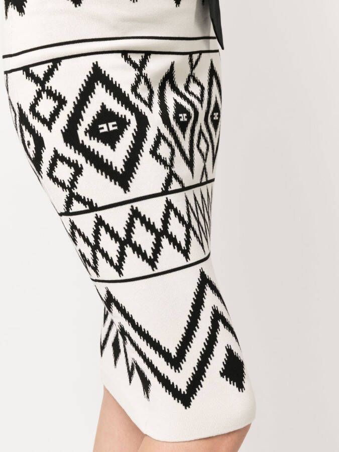 Elisabetta Franchi Rok met print Beige