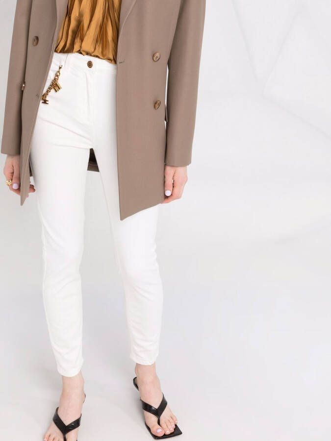 Elisabetta Franchi Skinny jeans met bedel detail Wit