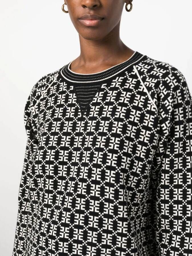 Elisabetta Franchi Sweater met logoprint Zwart