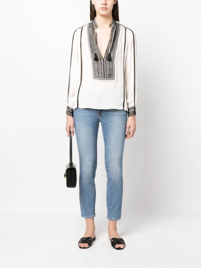 Elisabetta Franchi Top met lange mouwen Beige