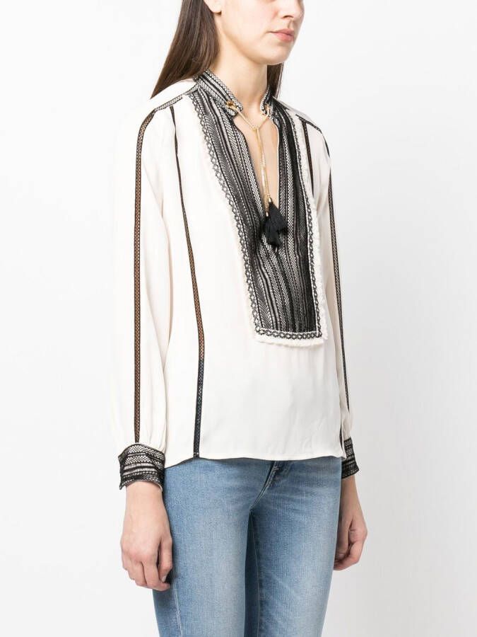 Elisabetta Franchi Top met lange mouwen Beige