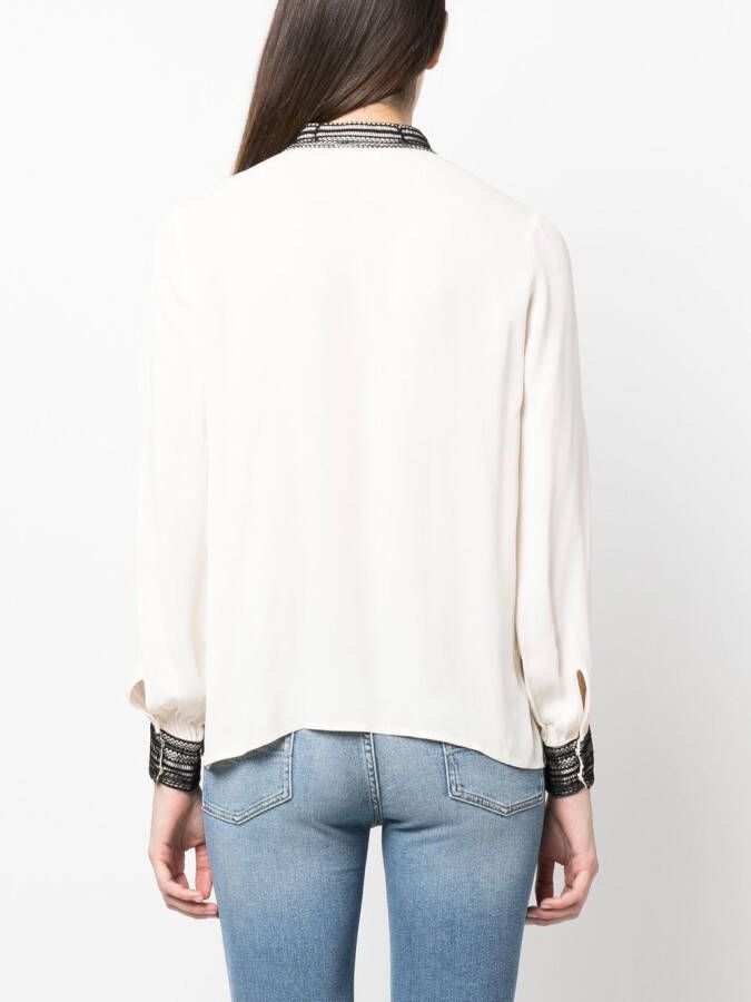 Elisabetta Franchi Top met lange mouwen Beige