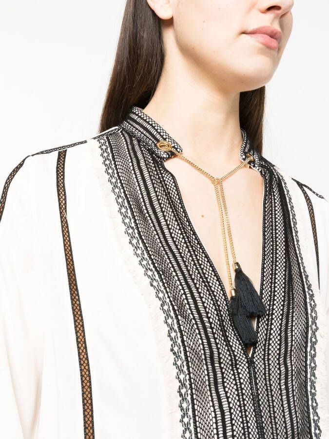Elisabetta Franchi Top met lange mouwen Beige