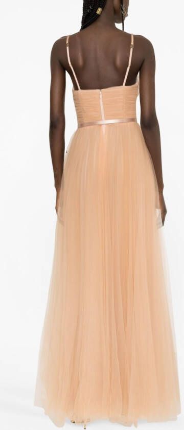 Elisabetta Franchi Tulen jurk Beige