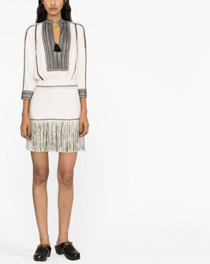 Elisabetta Franchi Tweed jurk Beige