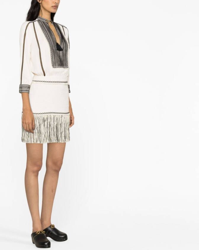 Elisabetta Franchi Tweed jurk Beige