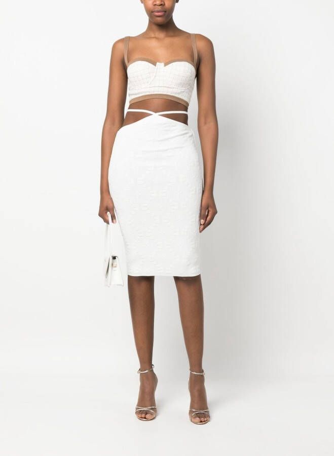 Elisabetta Franchi Mouwloze bralette Wit