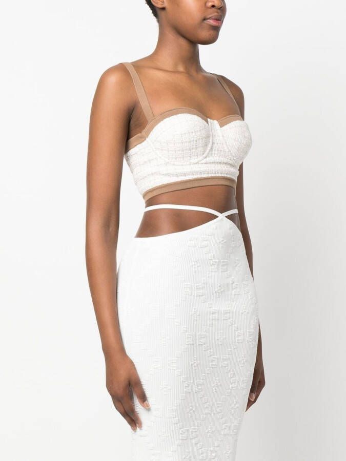 Elisabetta Franchi Mouwloze bralette Wit