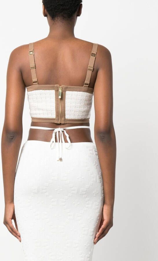 Elisabetta Franchi Mouwloze bralette Wit