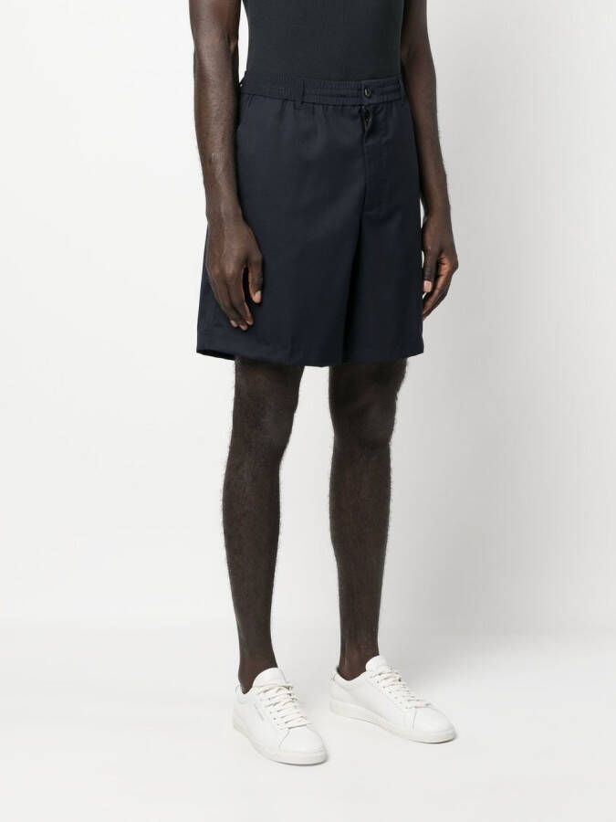 Emporio Armani Bermuda shorts met elastische tailleband Blauw