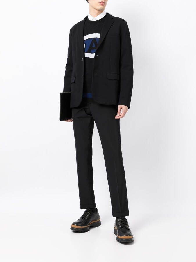 Emporio Armani Blazer met enkele rij knopen Zwart