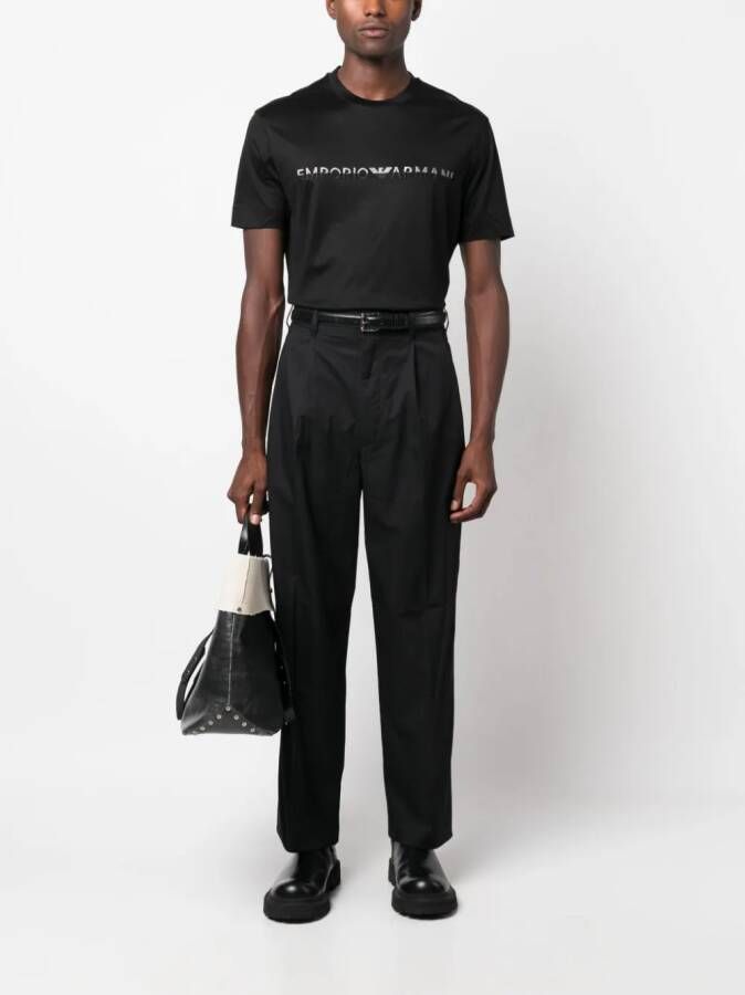 Emporio Armani Broek met geplooid detail Zwart