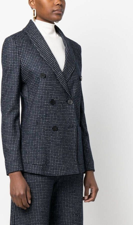 Emporio Armani Geruite blazer Blauw
