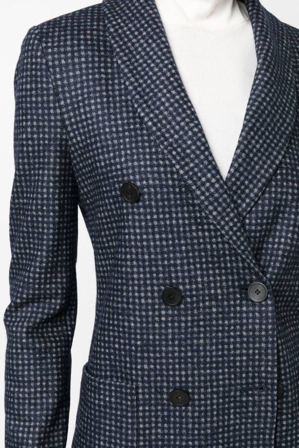 Emporio Armani Geruite blazer Blauw