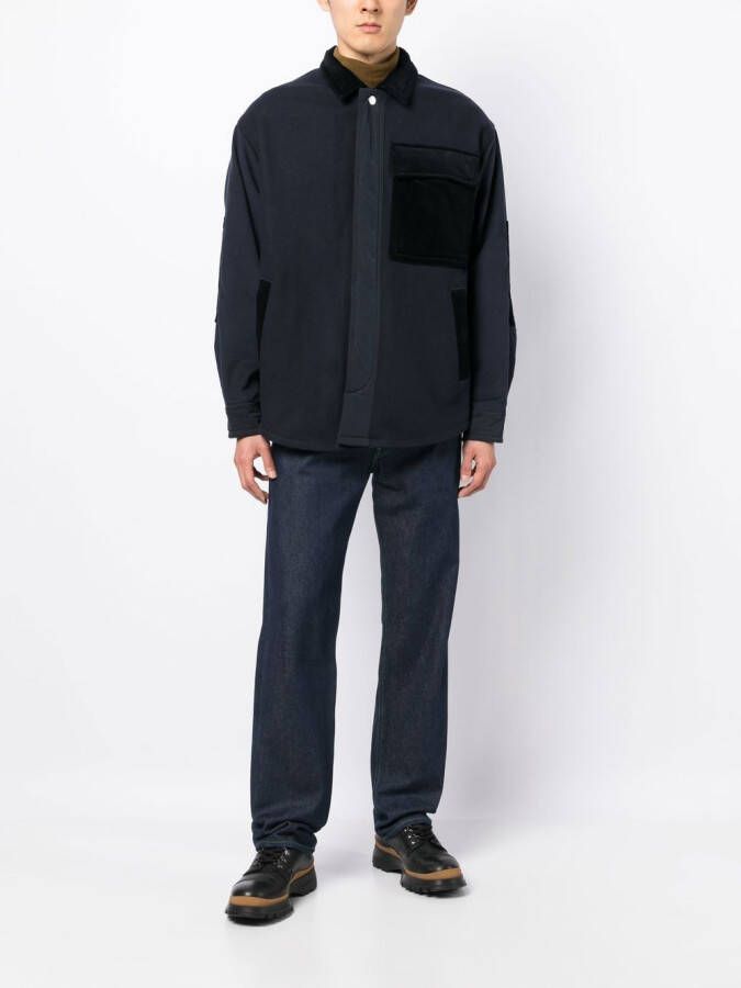 Emporio Armani Ribfluwelen shirtjack Blauw