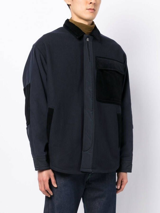 Emporio Armani Ribfluwelen shirtjack Blauw