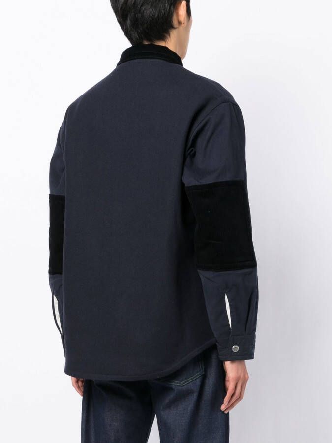 Emporio Armani Ribfluwelen shirtjack Blauw