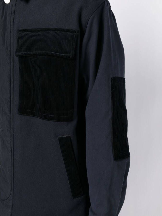 Emporio Armani Ribfluwelen shirtjack Blauw