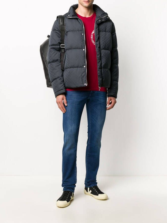 Emporio Armani Gewatteerd donsjack met jacquard Blauw