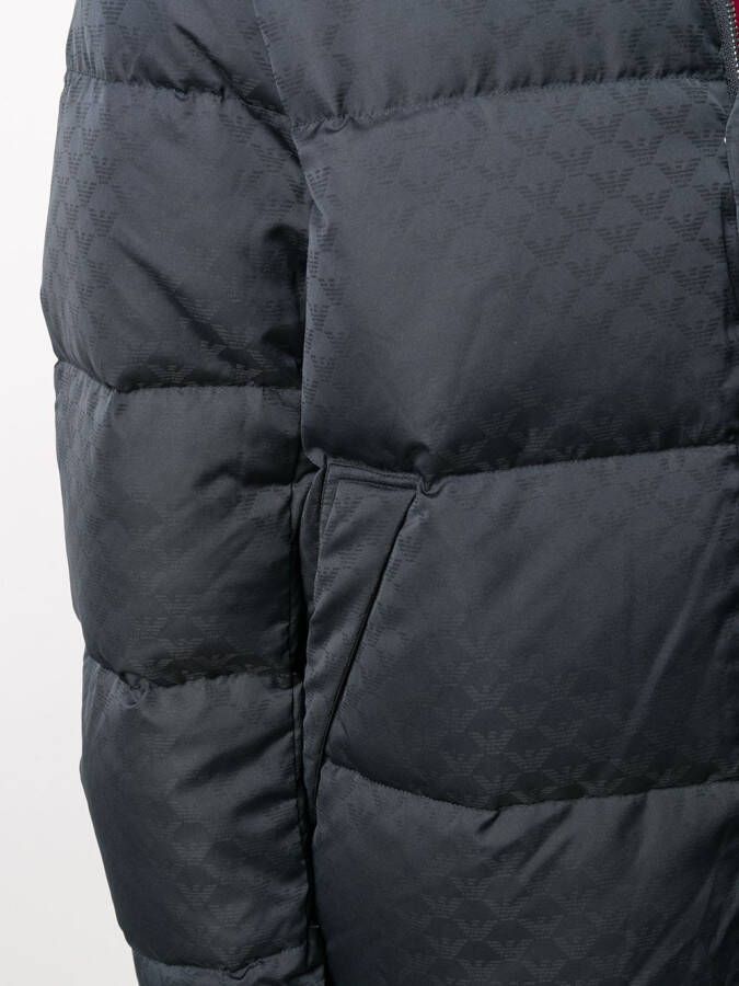 Emporio Armani Gewatteerd donsjack met jacquard Blauw