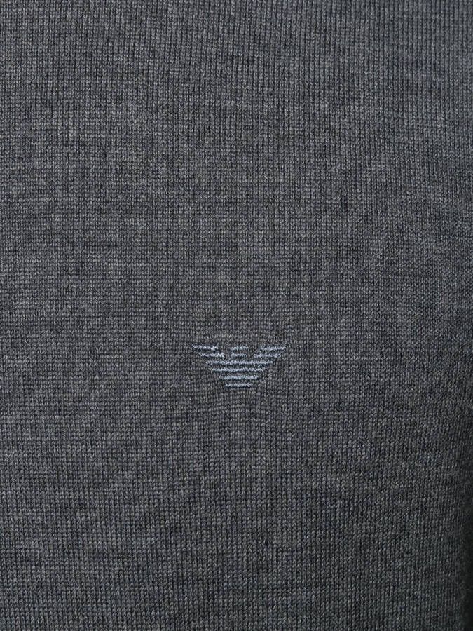 Emporio Armani embroidered logo turtleneck sweater Grijs