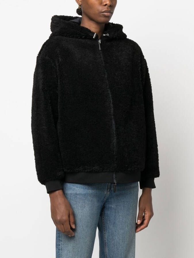 Emporio Armani Jack van imitatielamswol Zwart