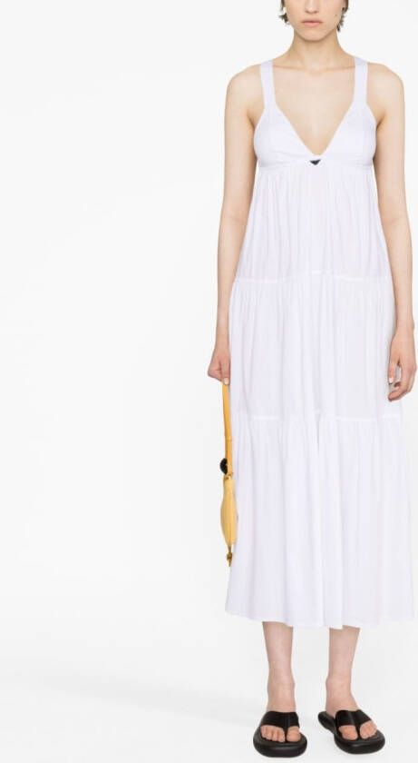 Emporio Armani Gelaagde mouwloze jurk Wit