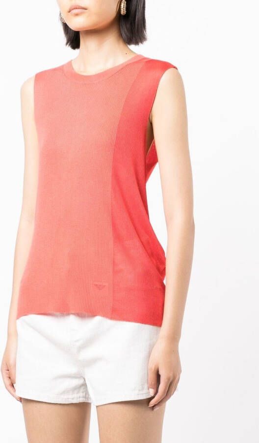 Emporio Armani Geribbelde tanktop Roze