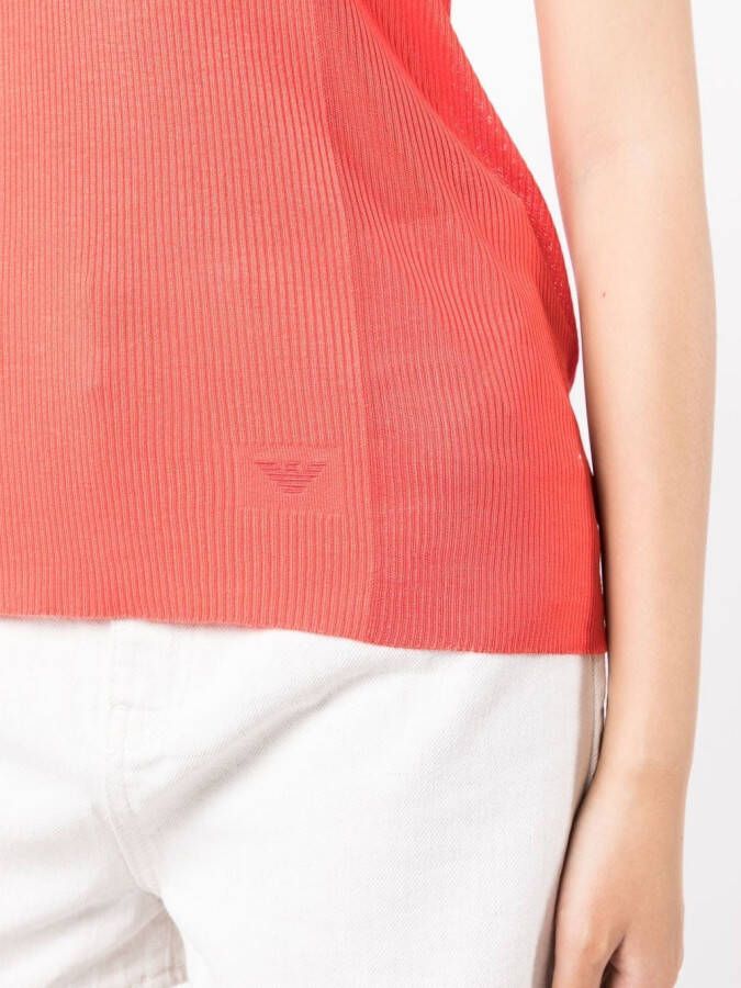 Emporio Armani Geribbelde tanktop Roze