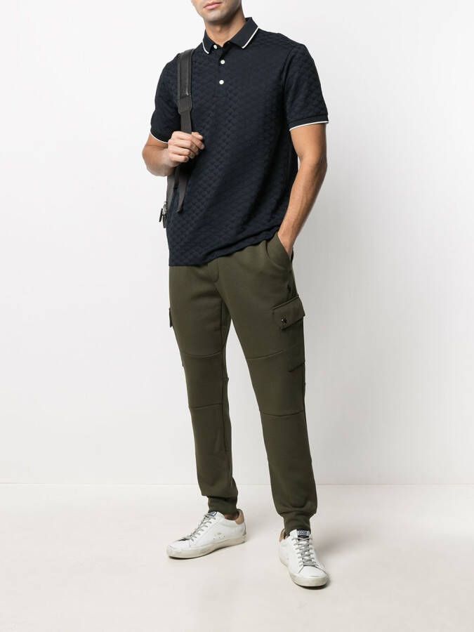 Emporio Armani Getextureerd poloshirt Blauw