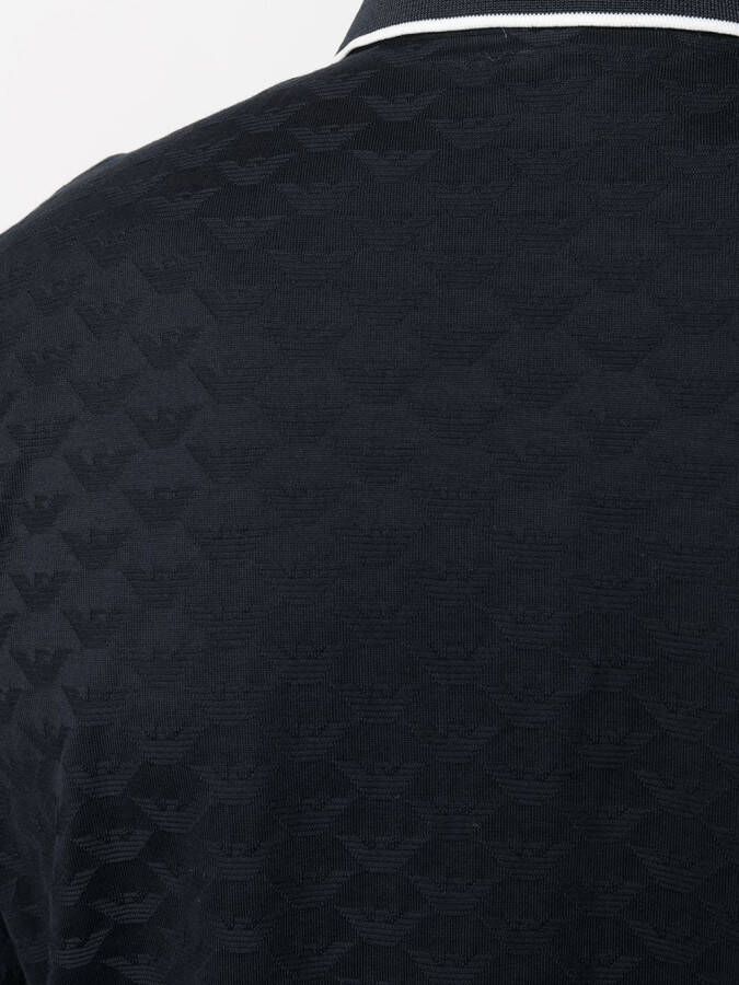 Emporio Armani Getextureerd poloshirt Blauw