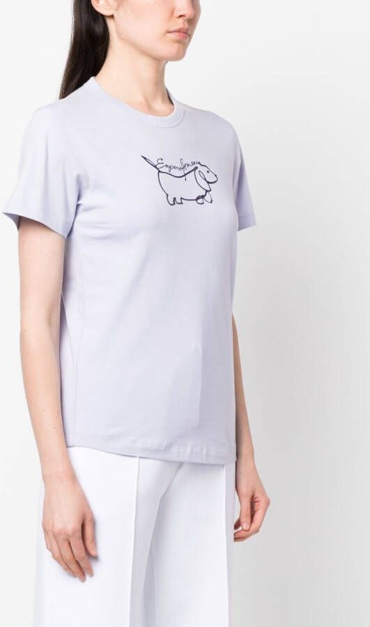 Emporio Armani T-shirt met print Paars