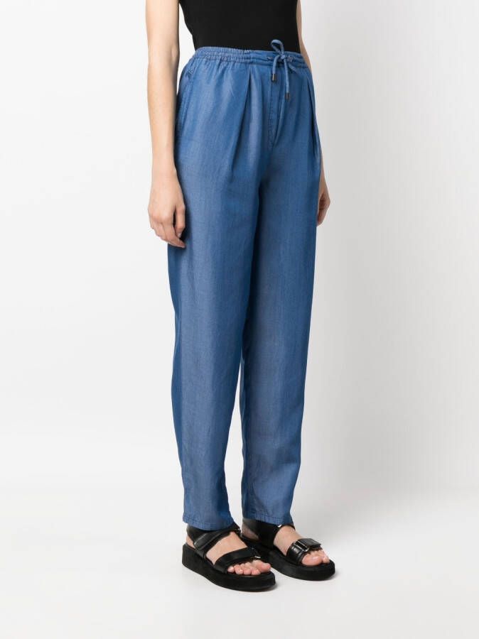 Emporio Armani High waist broek Blauw