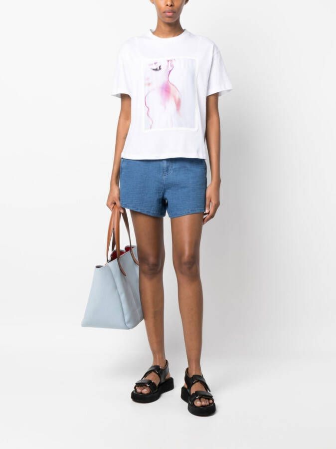 Emporio Armani High waist shorts Blauw