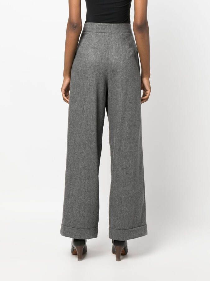Emporio Armani high-waisted wide-leg trousers Grijs
