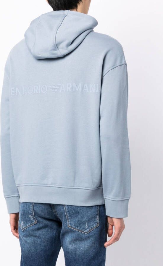 Emporio Armani Hoodie met buidel Blauw