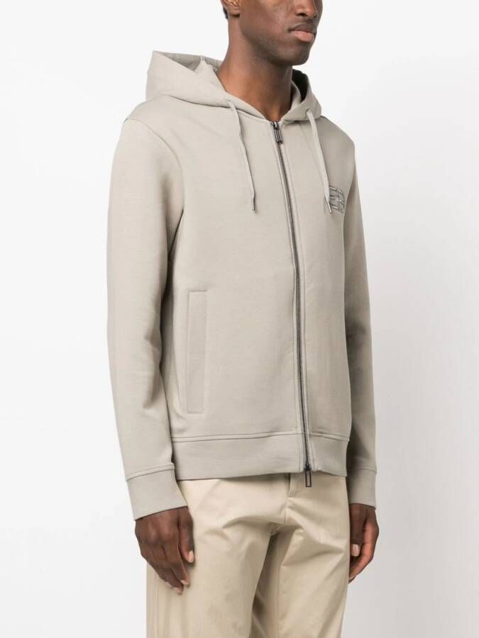 Emporio Armani Hoodie met geborduurd logo Grijs