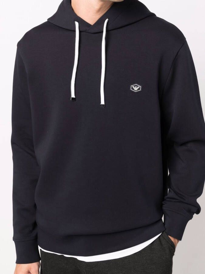 Emporio Armani Hoodie met logopatch Blauw
