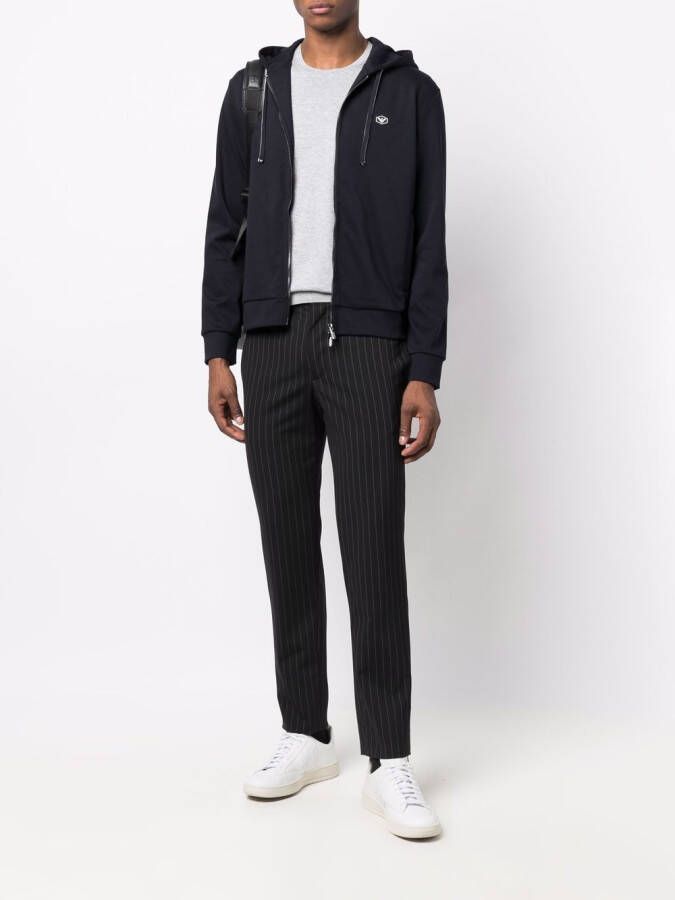 Emporio Armani Hoodie met logopatch Blauw