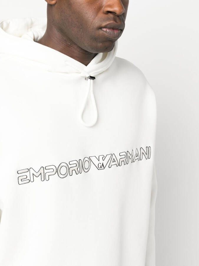 Emporio Armani Hoodie met logoprint Wit