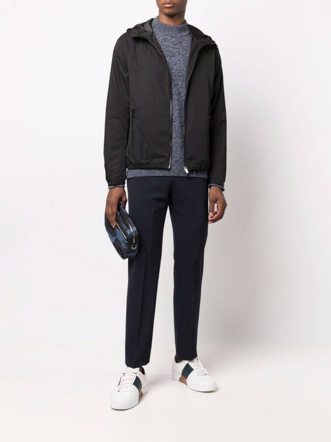 Emporio Armani Waterafstotend jack met capuchon Zwart