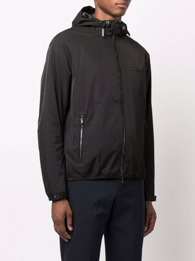 Emporio Armani Waterafstotend jack met capuchon Zwart