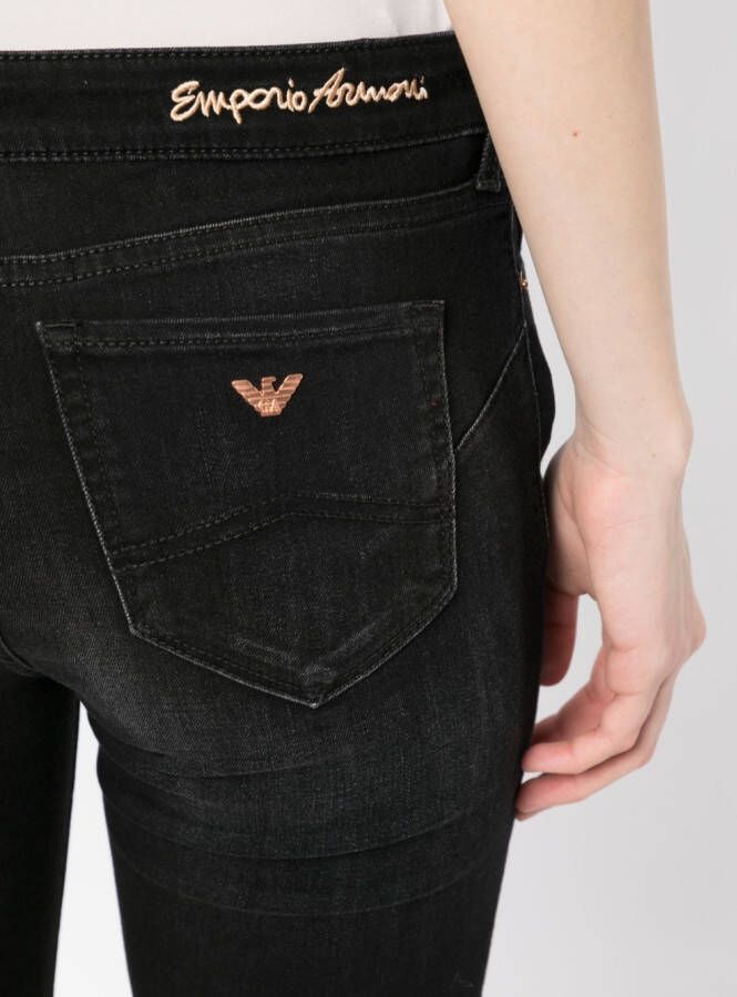 Emporio Armani Jeans met geborduurd logo Zwart