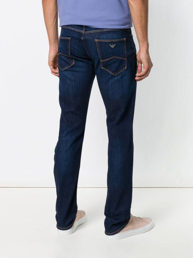 Emporio Armani jeans met recht uitlopende pijpen Blauw