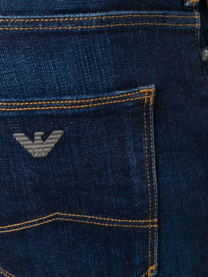 Emporio Armani jeans met recht uitlopende pijpen Blauw