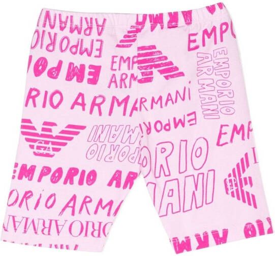Emporio Armani Kids Shorts met logoprint Roze